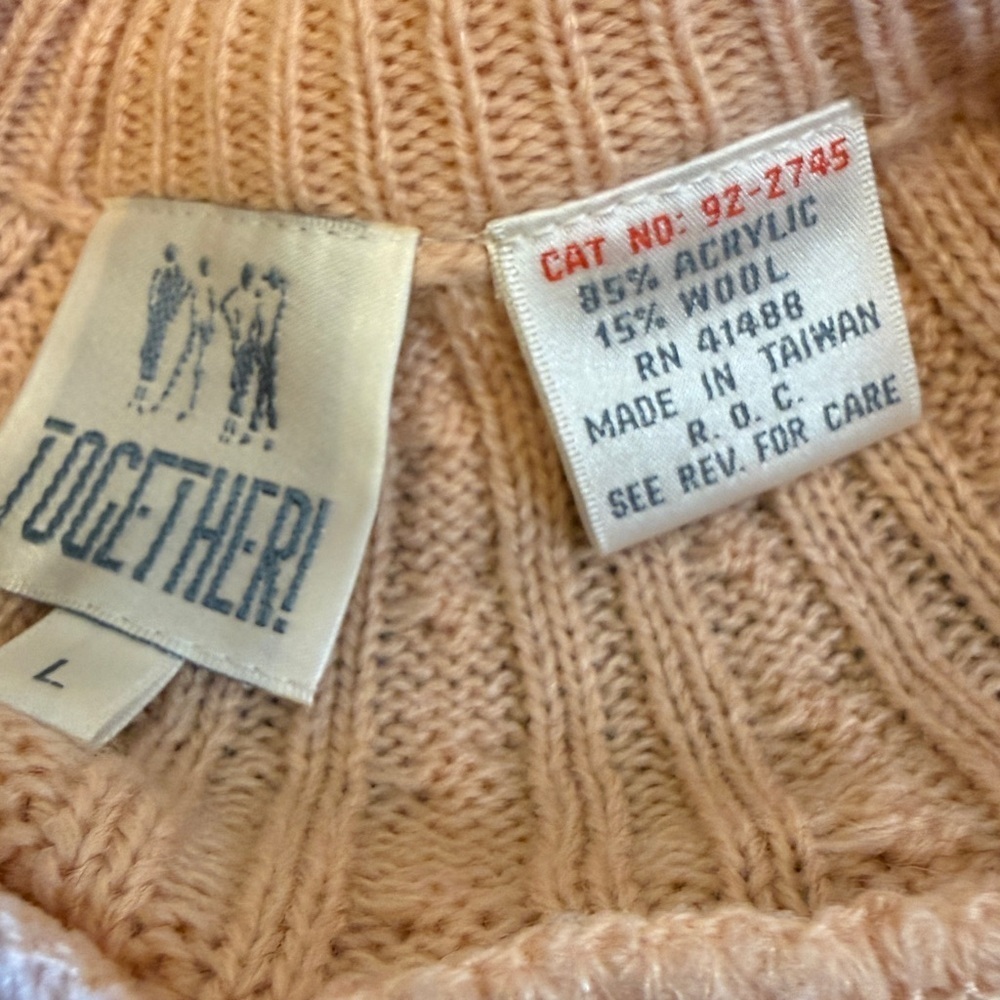 Together Soft Pink Knit Sweater with Floral Accents - Picture 10 of 11